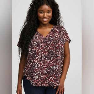 Torrid Harper Georgette Pullover Flutter Sleeve Blouse size 4